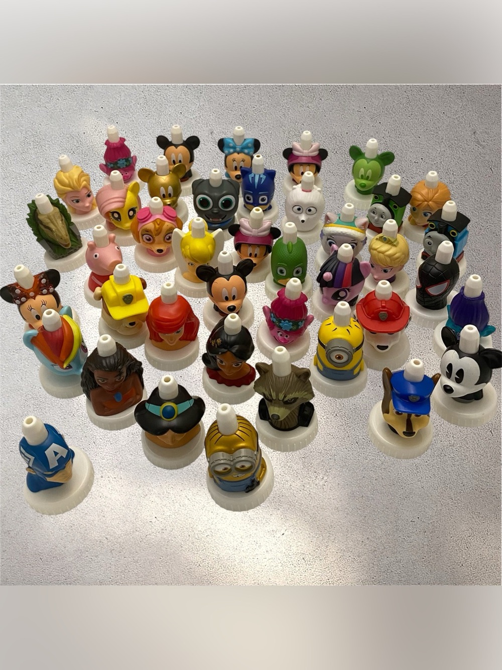 Good 2 Grow Juice Toppers Mixed Lot of 41 Disney Paw Patrol Minions PJ Mask MLP